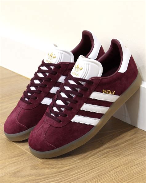 maroon adidas trainers